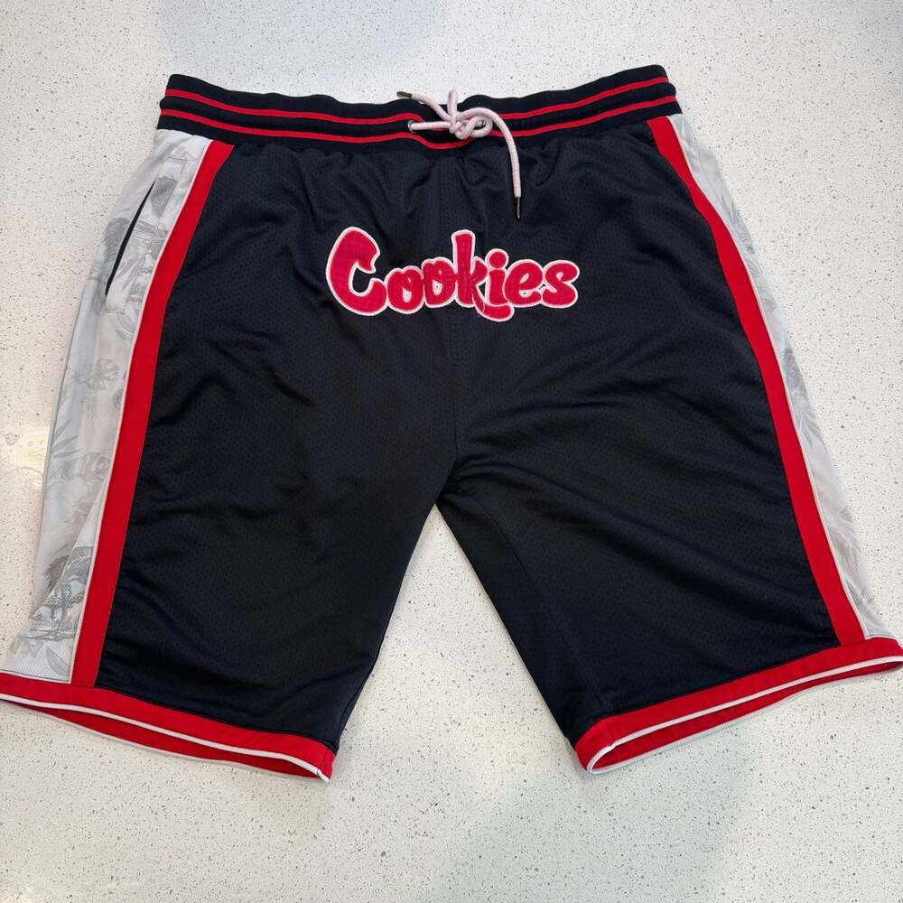 Cookies On The Block Athletic Mesh Shorts Black Red Size 4XL